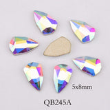 Popxstar 20pcs Crystals Nail Diamond Stone Strass AB Glass Rhinestones For 3D Nails Art Decorations Supplies Jewelry QB217-246A