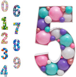 Popxstar Diy Balloons Numbers Mosaic Balloon Filling Box Mosaic Number Alphabet Frames Balloon Decoration Baby Party Anniversary Decor