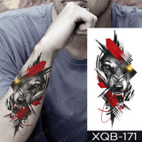 Popxstar New Year's Day Valentine's Day  Waterproof Temporary Tattoo Sticker Forest Lion Tiger Bear Flash Tattoos Women Leopard Wolf Crown Body Art Arm Fake Tatoo Men