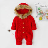 Popxstar Christmas Baby Rompers Infant Clothing Winter Overall Baby Boys Girls Clothes Knit Costumes Hooded Jumpsuit Newborn Clothes