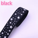 Popxstar 5yards 15mm 20mm 25mm 38mm Grosgrain Ribbon Printed Stars for Christmas Wedding Decoration Bowknot DIY Sewing Handmand Craft