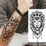 Waterproof Temporary Tattoo Sticker Crusader Wings Cross Warrior Flash Tattoos Lion Wolf Body Art Arm Fake Sleeve Tatoo Men