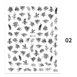 Popxstar Geometric Lines Flowers Leaves 3D Nail Sticker Figure Woman Face Pattern Special Self Adhesive Nail Art Decals Manicures Sliders