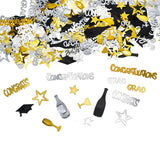 Popxstar 15g Black Gold Graduation Confetti Table Decorations PVC Happy Birthday Confetti For Congrats Grad Party Decorations