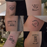 Popxstar teenagers over knee tattoo men small men's tattoos45 Sheets Simple Small Fresh Cute Men and Girls Wind Lasting English Tattoo Sticker