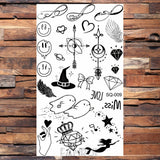 Popxstar Waterproof Black Infinity Tattoo Feather Bird Women Body Hand Art Drawing Temporary Tattoo Stickers Men Finger Tatto Small Paste