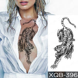 Popxstar New Year's Day Valentine's Day  Waterproof Temporary Tattoo Sticker Forest Lion Tiger Bear Flash Tattoos Women Leopard Wolf Crown Body Art Arm Fake Tatoo Men