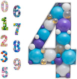 Popxstar Diy Balloons Numbers Mosaic Balloon Filling Box Mosaic Number Alphabet Frames Balloon Decoration Baby Party Anniversary Decor