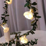 Popxstar 1.5/3/6M Rose LED Fairy String Lights Battery Powered Flower Garland For Wedding Valentine's Day Event Party Garland Decoration