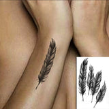 Popxstar Feather Bird 8 Element Pattern Dandelion Temporary Tattoo Sticker Fake Tattoos for Women Men Body Makeup Waterproof Stickers