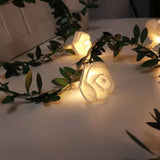 Popxstar 1.5/3/6M Rose LED Fairy String Lights Battery Powered Flower Garland For Wedding Valentine's Day Event Party Garland Decoration