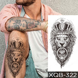 Popxstar New Year's Day Valentine's Day  Waterproof Temporary Tattoo Sticker Forest Lion Tiger Bear Flash Tattoos Women Leopard Wolf Crown Body Art Arm Fake Tatoo Men