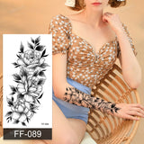 Popxstar fake henna tattoo mandala lotus flowers jewery arabic indian egyptian tattoo sleeve hand finger breast tatoo black waterproof