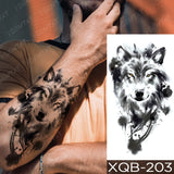 Popxstar New Year's Day Valentine's Day  Waterproof Temporary Tattoo Sticker Forest Lion Tiger Bear Flash Tattoos Women Leopard Wolf Crown Body Art Arm Fake Tatoo Men