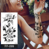 Popxstar fake henna tattoo mandala lotus flowers jewery arabic indian egyptian tattoo sleeve hand finger breast tatoo black waterproof