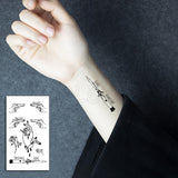 Popxstar Feather Bird 8 Element Pattern Dandelion Temporary Tattoo Sticker Fake Tattoos for Women Men Body Makeup Waterproof Stickers