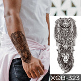 Popxstar New Year's Day Valentine's Day  Waterproof Temporary Tattoo Sticker Forest Lion Tiger Bear Flash Tattoos Women Leopard Wolf Crown Body Art Arm Fake Tatoo Men