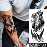 Waterproof Temporary Tattoo Sticker Crusader Wings Cross Warrior Flash Tattoos Lion Wolf Body Art Arm Fake Sleeve Tatoo Men