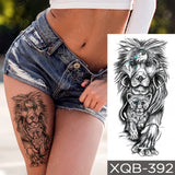 Popxstar New Year's Day Valentine's Day  Waterproof Temporary Tattoo Sticker Forest Lion Tiger Bear Flash Tattoos Women Leopard Wolf Crown Body Art Arm Fake Tatoo Men