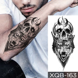 Waterproof Temporary Tattoo Sticker Crusader Wings Cross Warrior Flash Tattoos Lion Wolf Body Art Arm Fake Sleeve Tatoo Men