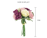 Popxstar 9 head / Bundle Simulated Rose Bouquet Wholesale Fake Flowers Wedding Handhold Flowers Home Decoration Simulated Plant Supplies