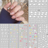 Popxstar Cute Star Stickers Geometric Asterism Nail Art Decorations Designer Meteor Cloud Nail Sliders For Manicure Rainbow Flower Foils