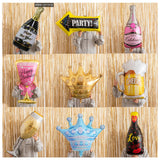 Popxstar 18/30 Big Size Helium Foil Balloon Birthday Party Decoration Adult Football Party Ballon Gold Crown Champagne Whisky Wine Globo