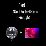 Popxstar Valentines Day Decoration Christmas Wedding White Led Balloon Globos Transparent Clear Luminous Bubble Ball Birthday Party Decor