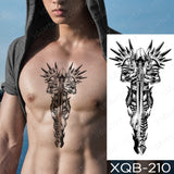 Waterproof Temporary Tattoo Sticker Crusader Wings Cross Warrior Flash Tattoos Lion Wolf Body Art Arm Fake Sleeve Tatoo Men