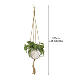 Popxstar Valentine's Day Handmade Flower Hanging Pot Rope Net Macrame Plant Hanger Flower Pot for Home Wall Decoration Courtyard Garden Planter Basket