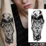 Popxstar New Year's Day Valentine's Day  Waterproof Temporary Tattoo Sticker Forest Lion Tiger Bear Flash Tattoos Women Leopard Wolf Crown Body Art Arm Fake Tatoo Men