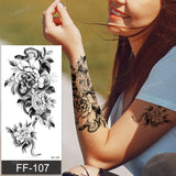 Popxstar fake henna tattoo mandala lotus flowers jewery arabic indian egyptian tattoo sleeve hand finger breast tatoo black waterproof