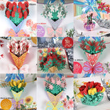 Popxstar 3D Pop UP Flower Greeting Cards Birthday Invitation Card Handmade Butterfly Thank You Postcard Wife Mom Girlfriend Teacher Gift