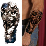 Popxstar Teenagers over Knee Tattoo Men Small Men's TattoosGod Cross Lion Temporary Tattoos For Men Women Realistic Compass Lion Fake Tatoos Forearm Jesus Christ Thigh Tattoo Sticker