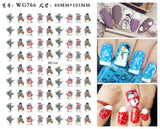 Popxstar Merry Christmas 3D Nails Sticker Winter Cute Cartoon Sliders Snowflake Elk Xmas Tree Decal UV Gel Polisn Manicures Foils Decor