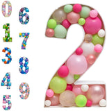 Popxstar Diy Balloons Numbers Mosaic Balloon Filling Box Mosaic Number Alphabet Frames Balloon Decoration Baby Party Anniversary Decor