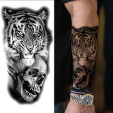 Popxstar Teenagers over Knee Tattoo Men Small Men's TattoosGod Cross Lion Temporary Tattoos For Men Women Realistic Compass Lion Fake Tatoos Forearm Jesus Christ Thigh Tattoo Sticker