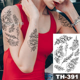 Popxstar Waterproof Temporary Tattoo Sticker I Love You Flash Tattoos Lip Print Butterfly Flowers Body Art Arm Fake Sleeve Tatoo Women