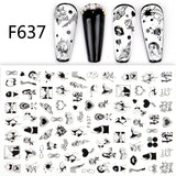 Popxstar Nail 3D Sticker Cool English Letter stickers for nail Foil Love Heart Design Valentines Manicure Decal Water Slide Foil