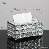 Popxstar New Year Valentine's Day Diamond Tissue Box Home Storage Box Pen Holder Napkin Holder Metal Bedroom Kitchen Living Room Decor Gift Nordic Home Storage