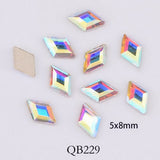 Popxstar 20pcs Crystals Nail Diamond Stone Strass AB Glass Rhinestones For 3D Nails Art Decorations Supplies Jewelry QB217-246A