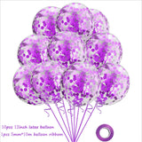 Popxstar 12 Inch 10pcs Transparent Balloon Confetti Helium Baby Shower Birthday Party Wedding Decoration  Sequins