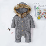Popxstar Christmas Baby Rompers Infant Clothing Winter Overall Baby Boys Girls Clothes Knit Costumes Hooded Jumpsuit Newborn Clothes
