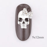 Popxstar 10 Pcs Gold silver Skull 3D Nail Art Decorations,Alloy Halloween Nail Charms Jewelry for Nail Polish Tools QB082-083