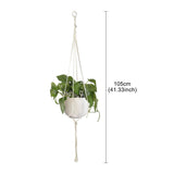 Popxstar Valentine's Day Handmade Flower Hanging Pot Rope Net Macrame Plant Hanger Flower Pot for Home Wall Decoration Courtyard Garden Planter Basket