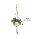 Popxstar Valentine's Day Handmade Flower Hanging Pot Rope Net Macrame Plant Hanger Flower Pot for Home Wall Decoration Courtyard Garden Planter Basket