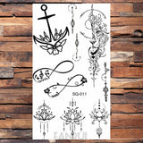 Popxstar Waterproof Black Infinity Tattoo Feather Bird Women Body Hand Art Drawing Temporary Tattoo Stickers Men Finger Tatto Small Paste