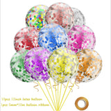 Popxstar 12 Inch 10pcs Transparent Balloon Confetti Helium Baby Shower Birthday Party Wedding Decoration  Sequins