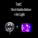 Popxstar Valentines Day Decoration Christmas Wedding White Led Balloon Globos Transparent Clear Luminous Bubble Ball Birthday Party Decor