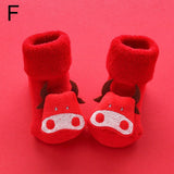 Popxstar 0-3Y Infant Baby Socks Cotton Kawaii Newborn Children's Anti Slip Floor Kids Toddler Socks Cute Boys Girls Red Christmas Socks